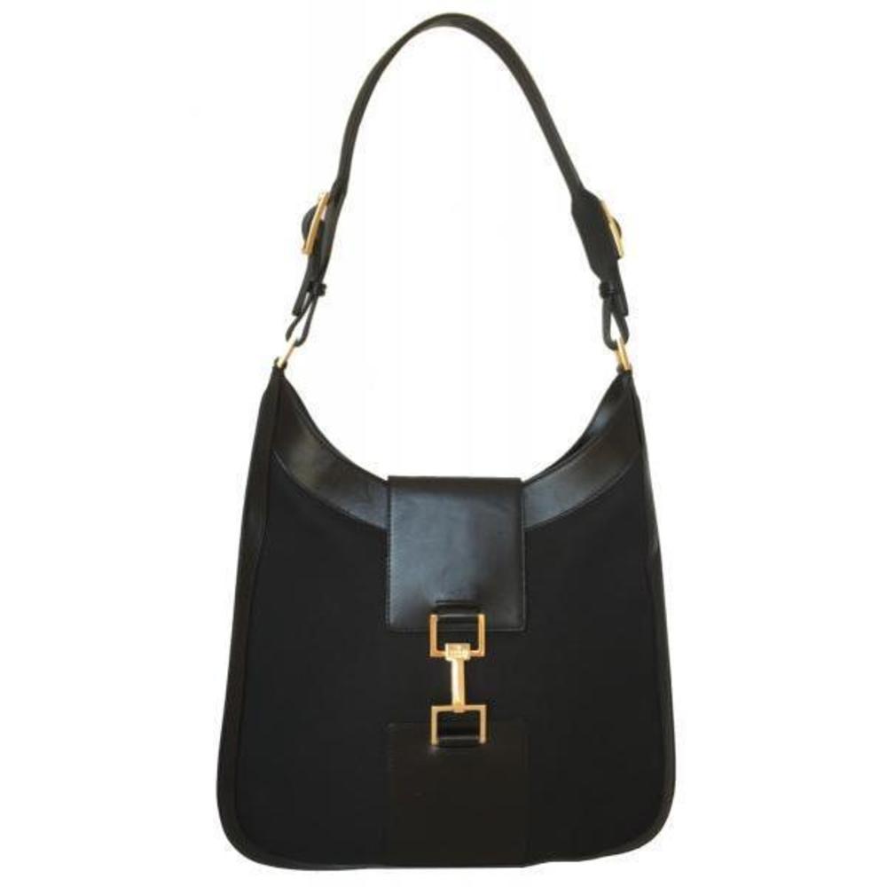 Gucci One Plain Shoulder Black Bag Leather Handbag